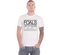 Foals T Shirt Life is Yours Songlist Band Logo Official Mens White Size M Manches Courtes(Small)
