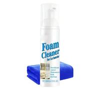 Foam Cleaner All Purpose | 200ml Rinse Free Fabric Upholstery Cleaning Spray Gentle Deep Stain Removal Kit With Towel | Sofa Carpet Mattress Curtain Car Interior Furniture Home Dorm Kitchen Use