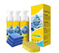 Foam Cleaner Multi Purpose, 4-In-1 Multi-Purpose Foam Cleaner for Car Interior, Kitchen Grease, Bathroom Tile and Sofa Upholstery (3pcs)