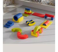 Foam Climbing Blocks for Toddlers, Soft Set Indoor Play Gym for Crawling and Sliding for , Playset(D)