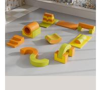Foam Climbing Blocks for Toddlers, Soft Set Indoor Play Gym for Crawling and Sliding for , Playset(F)