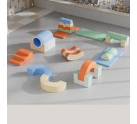 Foam Climbing Blocks with Ramp & Stairs for Toddlers,PU Leather Baby for Flexible Seating Classroom Furniture(C)