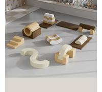 Foam Climbing Blocks with Ramp & Stairs for Toddlers,PU Leather Baby for Flexible Seating Classroom Furniture(B)