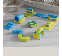 Foam Climbing Blocks with Ramp & Stairs for Toddlers,PU Leather Baby for Flexible Seating Classroom Furniture(A)