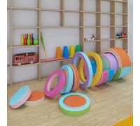 Foam Climbing Blocks with Ramp & Stairs for Toddlers,Soft PU Leather - Baby Climb and Crawl Activity Toys Play Equipment(B)