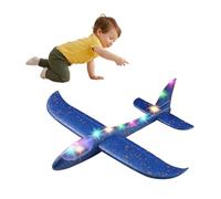Foam Glider - 48cm Wingspan 47cm Length | Portable Foam Airplane Glider, LED Light Throwing Plane | Outdoor Sports Catapult Flying Toy for Kids Boys Birthday Party Use
