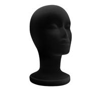 Foam Mannequin Head, Velvet Black Cosmetology Display Model, Adjustable Stand For Hair Accessories Jewelry Eyewear Hats Glasses, Perfect For Beauty Salon Home Store Showcase, Height 27.5-29cm Black