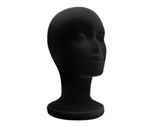 Foam Mannequin Head, Velvet Black Cosmetology Display Model, Adjustable Stand For Hair Accessories Jewelry Eyewear Hats Glasses, Perfect For Beauty Salon Home Store Showcase, Height 27.5-29cm Black