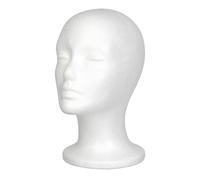 Foam Mannequin Head, Wig Display Stand, Hair Styling Practice Model, Lightweight Salon Training Head Form, for Stylists Salons Barbers Cosplayers Doll Artists Collectors Boutique Studio 27.5x16cm