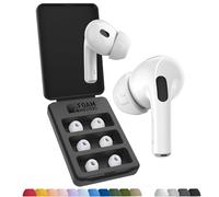 Foam Masters Lot de 3 paires d’embouts d'oreille de remplacement en mousse à mémoire de forme pour AirPods Pro 1e et 2e gén, à ajustement sécurisé, super confort, isolation sonore, taille S, blanc