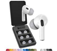 Foam Masters Lot de 3 paires d’embouts d'oreille de remplacement en mousse à mémoire de forme pour AirPods Pro 1e et 2e gén, à ajustement sécurisé, super confort, isolation sonore, taille M, gris