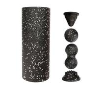 Foam Roller Set, Exercise Roller Kit, 14.5x6x6 Inches, Portable Lightweight Shock Absorbing Massager Muscle Recovery Tool, Fitness Equipment for Gym, Athletes, Travel and Training, Black