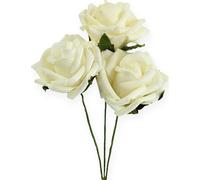 Foam-Rose Ø6cm Creme 27pc - Fleurs artificielles pour mariage, baptême, anniversaire & deuil