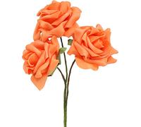 Foam-Rose Deko Orange Ø7,5cm 18 pcs - Roses artificielles pour compositions florales & décoration de table