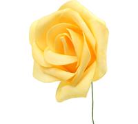 Foam Rose Jaune Ø15cm 4 pcs - Fleurs artificielles pour arrangements floraux, deuil et décoration