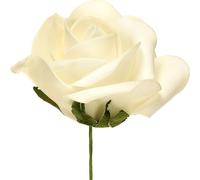 Foam Roses Crème Tige Mariage Décoration Ø7,5cm 18pcs Fleurs artificielles