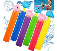 Foam Water Gun Shark Dolphin 6 Pieces,21 cm Children's Water Gun in Mosse Outdoor Water Gun Pool Toys for Summer Outdoor Play Pool