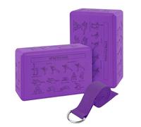 Foam Yoga Blocks - 2-Piece Non-Slip Soft Set, High-Density EVA Yoga Block with Beveled Edges | Portable Wedge for Beginners, Women & Pilates | Ideal for Stretching, Balance, Flexibility, Gym & Studio