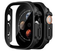 Foamia 2 Pack Case pour Apple Watch Protecteur D'écran, Coque PC Rigide avec Verre Tempéré Protection Protection Pare-Chocs, Mince Apple Watch Cover pour iWatch Series Ultra 3 2 1 - Noir/Noir 49mm