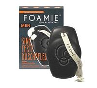 Foamie Gel douche et shampooing solide pour homme au charbon actif et bois de rose, douche fixe 3 en 1 et nettoyant du visage puissant parfum boisé, soin de douche pour la peau et les cheveux, 90 g