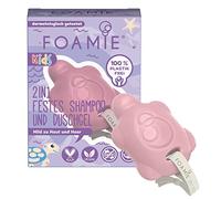 Foamie Kids 2en1 Shampooing & Gel Douche Amande & Pêche - Doux pour peau & cheveux - Avec huile d’amande bio - Facile à utiliser - Vegan, sans plastique & pH-neutre, 80 g