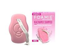 Foamie Shampoing solide Strength avec niacinamide, shampooing volume pour cheveux fins et fins, niacine et extraits de riz pour une protection et un renforcement intenses, 80 g