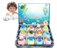 Foaming Bath Balls - 12 Pieces Colorful Foaming Gentle Bubble Baths Balls Basket Stuffers, Kids Baths Bomb Set, Fizzy Bath Soak Ball for Teen Family Children Boys Girls Daughter Son Bathroom Fun