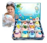 Foaming Bath Balls Set, 12 Piece Colorful Bubble Bath Fizzers, Gentle Skin Care Baths Bomb Collection, Moisturizing Relaxing Formula, Spa Baths Accessories, Gift Set for Kids Teens Family Use