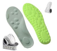 Foamr Lot de 3 semelles de massage en mousse à mémoire de forme pour homme et femme, confort antidérapant 4D, mousse à mémoire de forme respirante (vert, 39 à 40)