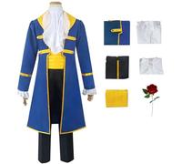 Foanja Homme Adam Prince Déguisement Cosplay La Belle et la Bête Adam Prince Bal de Palai Smoking Set Halloween Carnaval Anniversaire Fête Fancy Montrez Costume, S-3XL