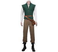 Foanja Homme Flynn Rider Déguisement Chemise Veste Pantalon Ceinture Cosplay Raiponce Prince Flynn Rider Complet Vêtement Dress Up Halloween Carnaval Anniversaire Mascarade Fête Fancy Costume