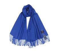 focagernod Écharpe d'hiver de couleur unie for femmes, marque de luxe tendance, châles épais et chauds, écharpes rouges de Noël, douces et enveloppantes(Blue)
