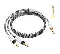Focal Elear Cordon pour Focal Elegia, Elex, Clear, Celestee, Stellia | Pour casque Focal Clear MG, Denon AH-D600, AH-D7200, AH-D7100, AH-D9200, AH-D5200, Prise 3,5 mm avec adaptateur 6,35 mm