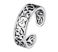 FOCALOOK Bague d'Orteil Femme Celtique en Argent Vintage 925, Anneau Pied Orteil Ouvert Ajustable, Silvert Celtic Toe Ring