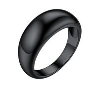 FOCALOOK Bague Homme Acier Noir Taille 62, Anneau Irrégulier 8,8mm