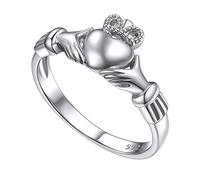 FOCALOOK Bague Irlandaise Claddagh Homme en Argent Sterling 925 Taille 64