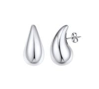 FOCALOOK Boucle d'Oreille Goutte Femme en Acier Inoxydable/Plaqué Or, Créoles Epaisses, Huge Drop Earrings Dupes