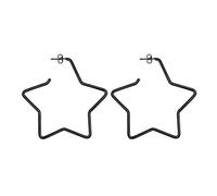 FOCALOOK Boucle Oreille Noir Femme Créole Étoile 60mm Grandes Cercles Star Pentacle Form Ear Lobe Piercing