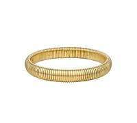 FOCALOOK Bracelet Élastique Femme en Acier Inoxydable/Plaqué Or, Cuff Bracelet Ajustable Chaîne Maille Oméga 10mm de Large