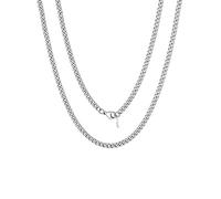 FOCALOOK Chaîne Collier Homme Acier Inoxydable Maille Gourmette 3mm/60cm Accessoire de Rapper Hip Hop Style