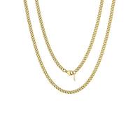 FOCALOOK Chaîne Collier Homme Plaqué Or Maille Gourmette 3mm/60cm Accessoire de Rapper Hip Hop Style