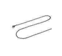FOCALOOK Chaîne Forçat Collier Femme Noir 2mm/65cm Rolo Chain Accessoire du Pendentif