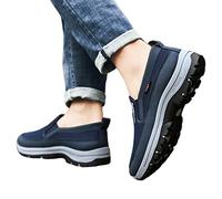 FOCCAR Chaussures orthopédiques pour homme | Chaussures à enfiler mains libres, chaussures orthopédiques vintage pour plus de rembourrage et de soulagement des pieds, Ruftup bleu foncé