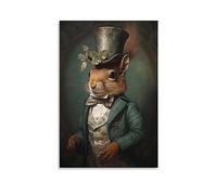 FOCCAR Écureuil Royal Toile Murale Décor Étrange Animal Classique Européen Affiche Art Mural pour Salon Chambre Œuvre d'Art