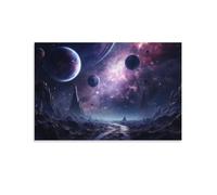 FOCCAR Impression sur toile représentant une planète colorée - Univers fantastique, galaxie mystérieuse, espace - Décoration murale pour la maison