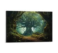 FOCCAR Poster sur toile imprimé arbre vie nature plantes fantastiques décoration murale pour salon, chambre à coucher