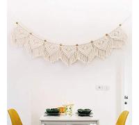 FOCCTS Macrame Murale Bohème Tapisserie Tissée Tenture Murale Tapisserie Bohème en Macrame Boho Chic Maison Bohemienne Decoration d'art Geometrique pour Salon Chambre Mariage Célébration, 110 x 20 cm