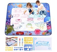 Focenat 100 x 80cm Tapis Dessin Enfant,Tapis de Dessin à Eau,Réutilisable Tapis Dessin Eau,Tapis magique dessin eau,Tapis aquadoodle,Tapis peinture enfant,pour Jouets Cadeaux Enfants 1-4 Ans