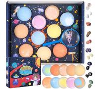Focenat 10PCS Bombes de Bain pour Enfants avec Gemme Surprise à l'intérieur, Bombes de Bain Moussantes Organiques Naturelles, Coffret Cadeau Boules de Bain Cadeau pour Filles et Garçons