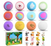 Focenat 12PCS Bombe de Bain Enfant avec Surprise à l'intérieur, Animaux Marins, Boule de Bain Naturelles, Bain Moussant Coffret de Bombes de Bain Cadeaux pour Garçons Filles Femme (C)